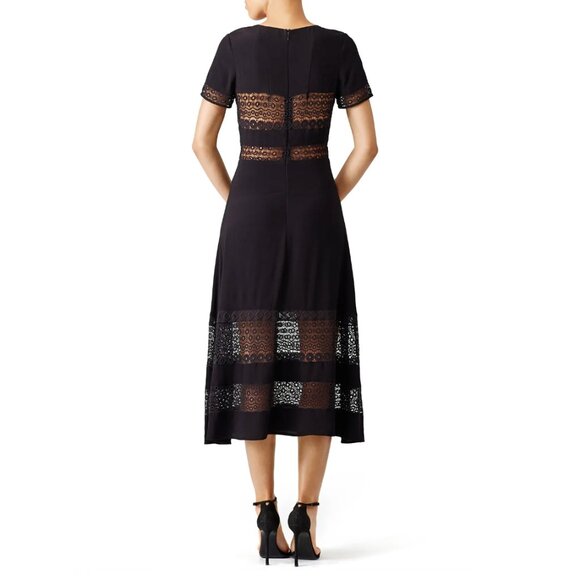 Rebecca Minkoff Black Marshall Midi Dress sz. 4 - Picture 5 of 9